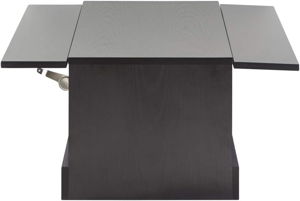 LED Coffee Table with Storage & High Gloss Finish – Modern Black TV Unit