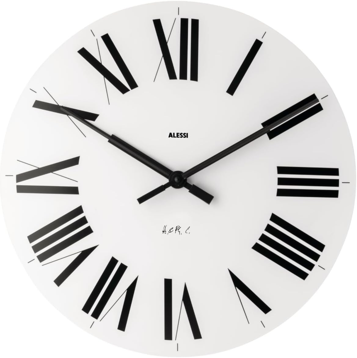 Silent Quartz Wall Clock 12" Modern White Black Roman Numerals Home