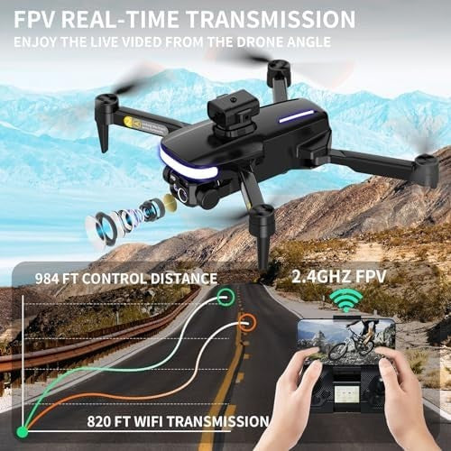 Foldable 4K Dual Camera Drone with Obstacle Avoidance & 2 Batteries