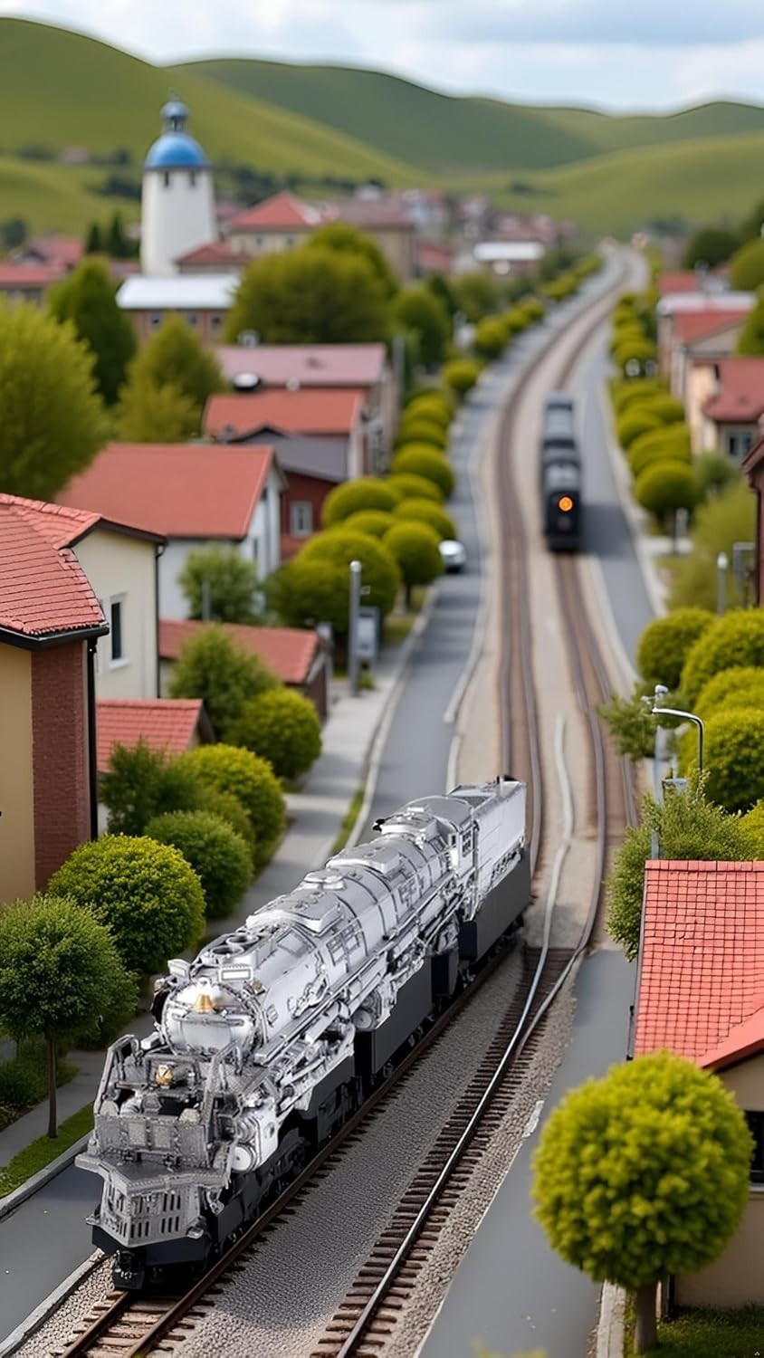 3D Metal Steam Locomotive Puzzle DIY Train Model Kit 646PCS Display