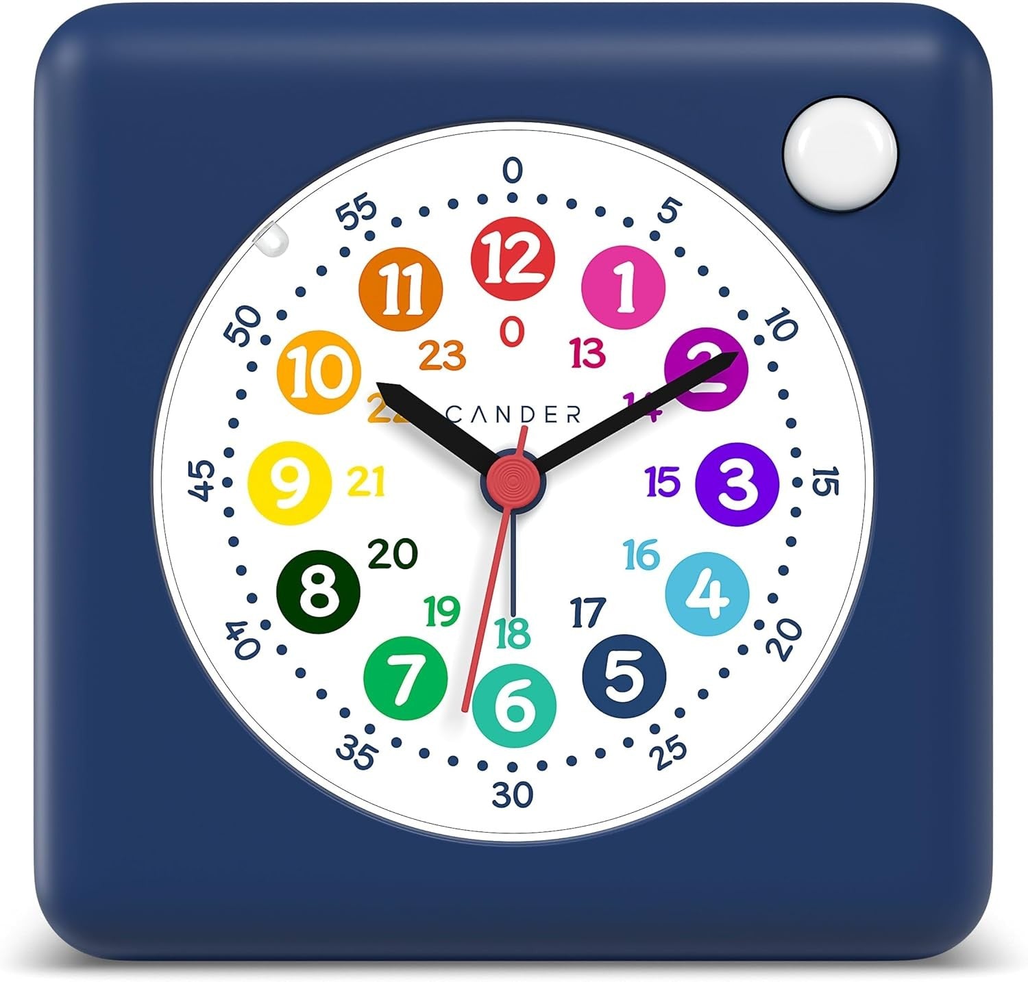 Children’s Silent Alarm Clock Night Light Snooze Space Cube Blue