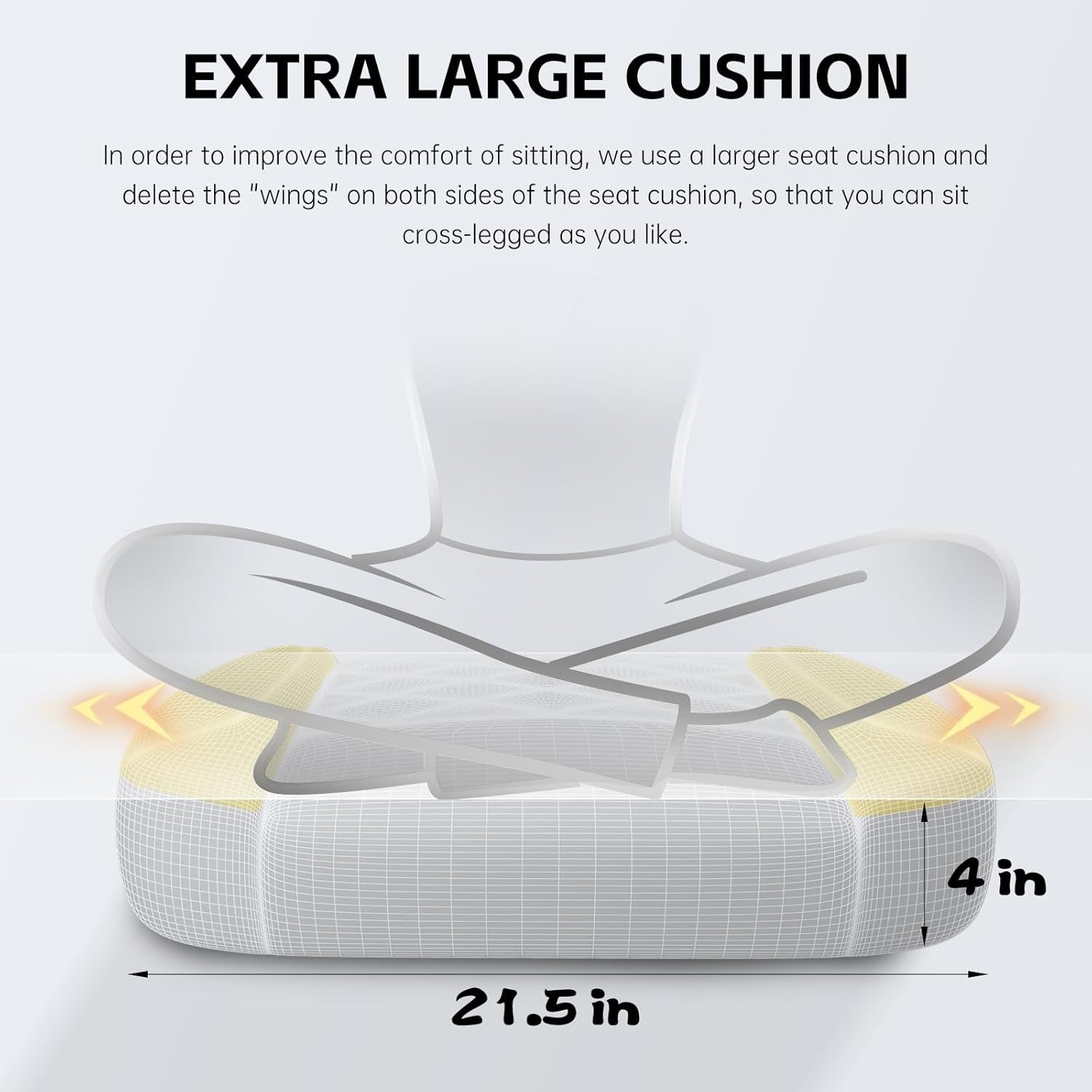 Ergonomic Gaming Chair Fabric Recliner w/ Footrest 350lbs Grey