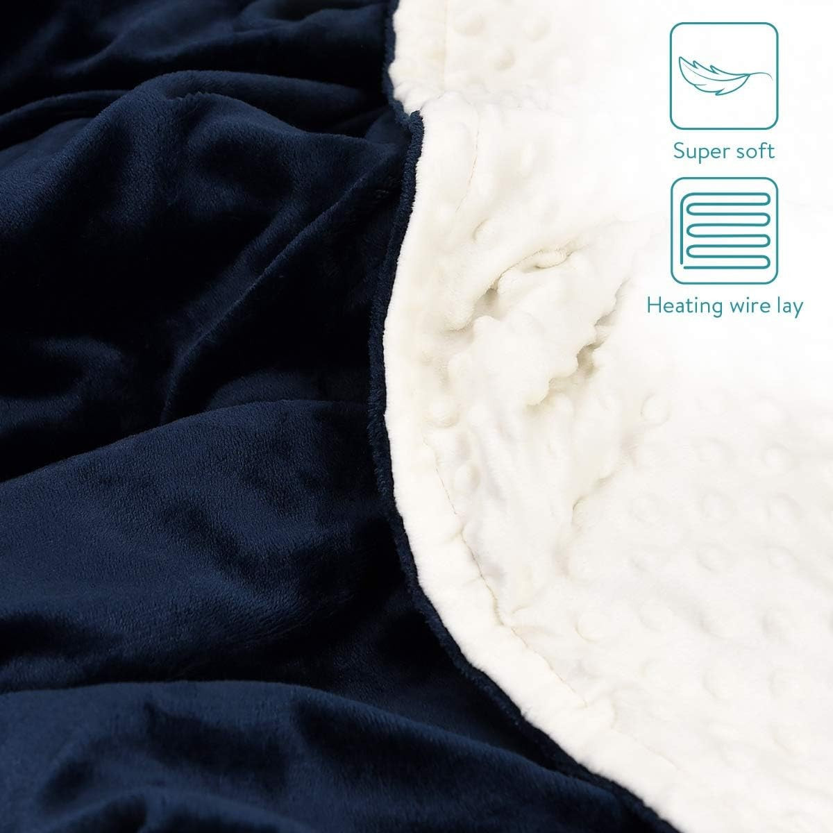 Electric Heated Throw Blanket 3 Heat Settings Auto Off Washable 180x130cm