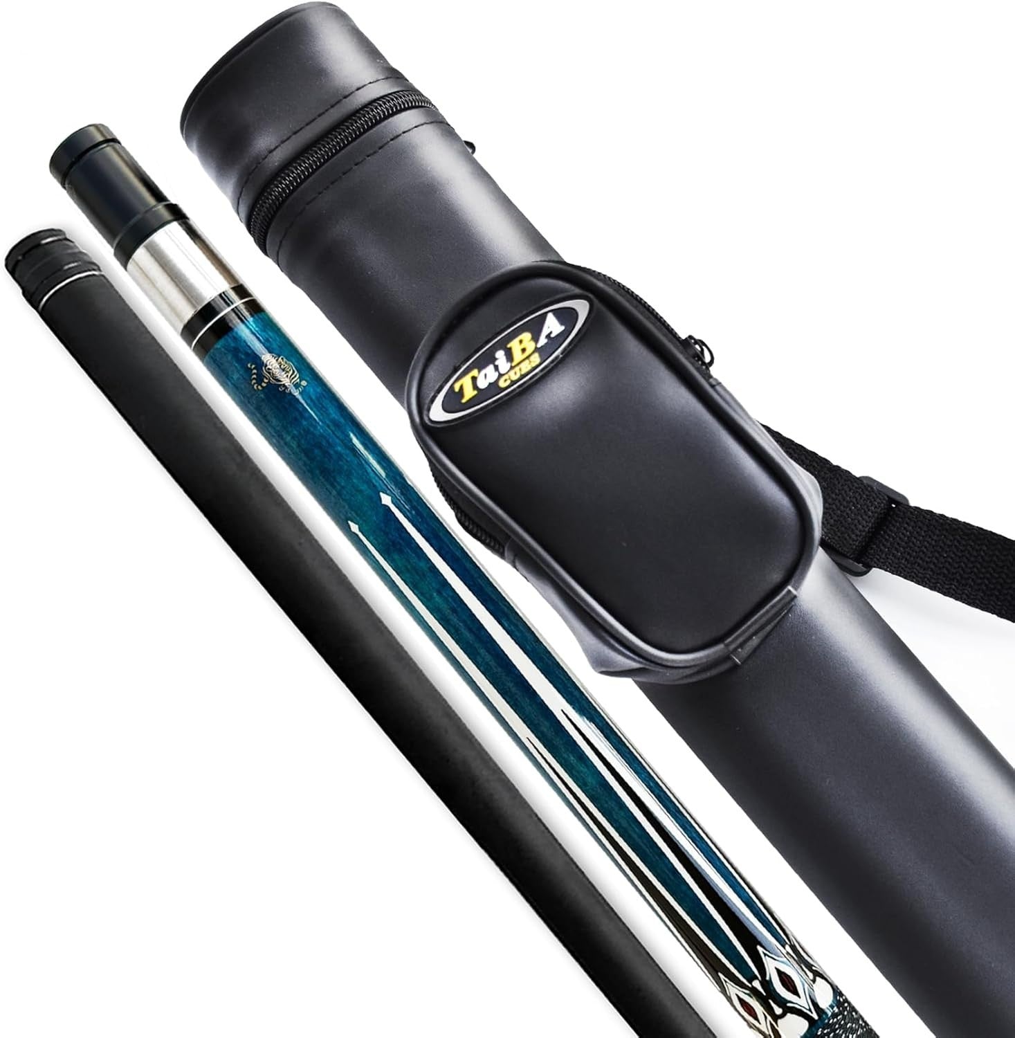 Maple Wood Pool Cue 58in 20oz 13mm Tip 2pc with Case Linen Grip