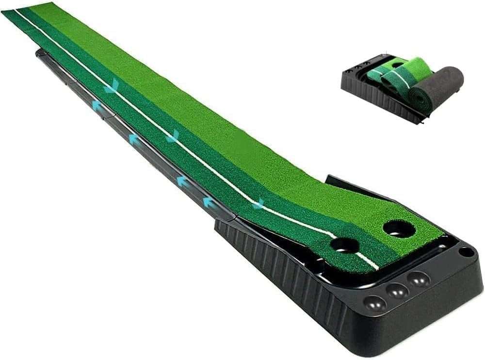 Indoor Golf Putting Green Automatic Ball Return Portable Practice Mat