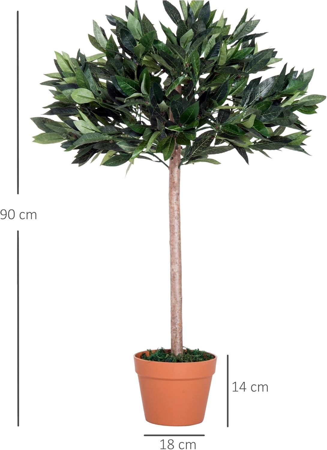 Set of 2 Artificial Olive Trees 90cm Faux Green Potted Plants Home Garden Decor
