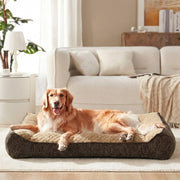 XL Orthopedic Dog Sofa Bed 107x76cm Extra Thick Washable Brown