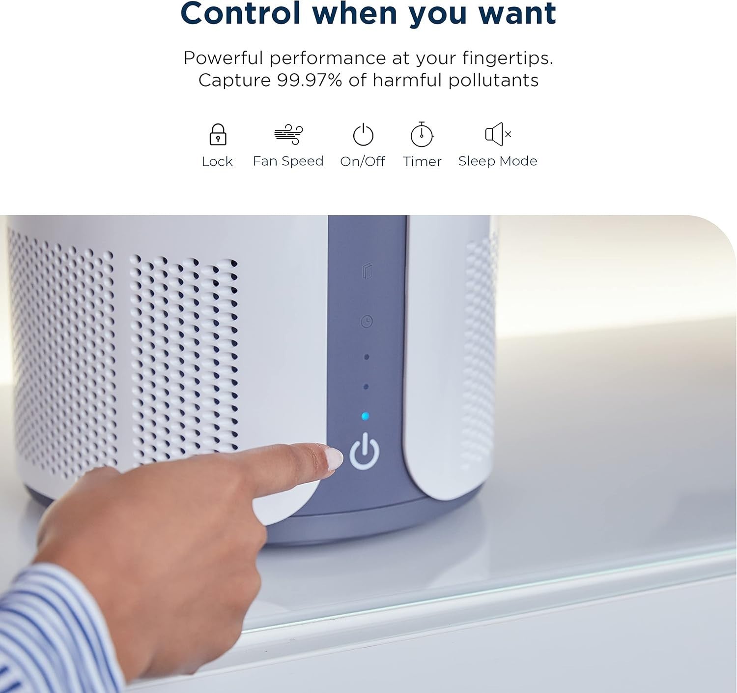 HEPA Air Purifier Large Room 925ft² Quiet Sleep Mode Allergy Pet Smoke