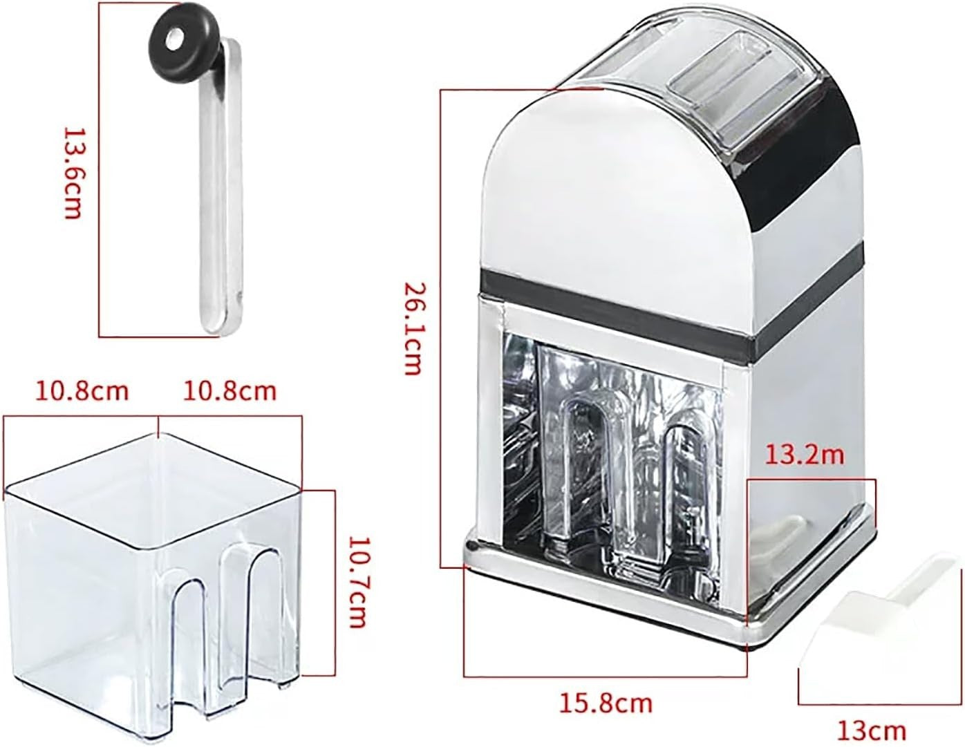 Manual Shaved Ice Machine Snow Cone Maker Hand Crank Slush Ice Crusher