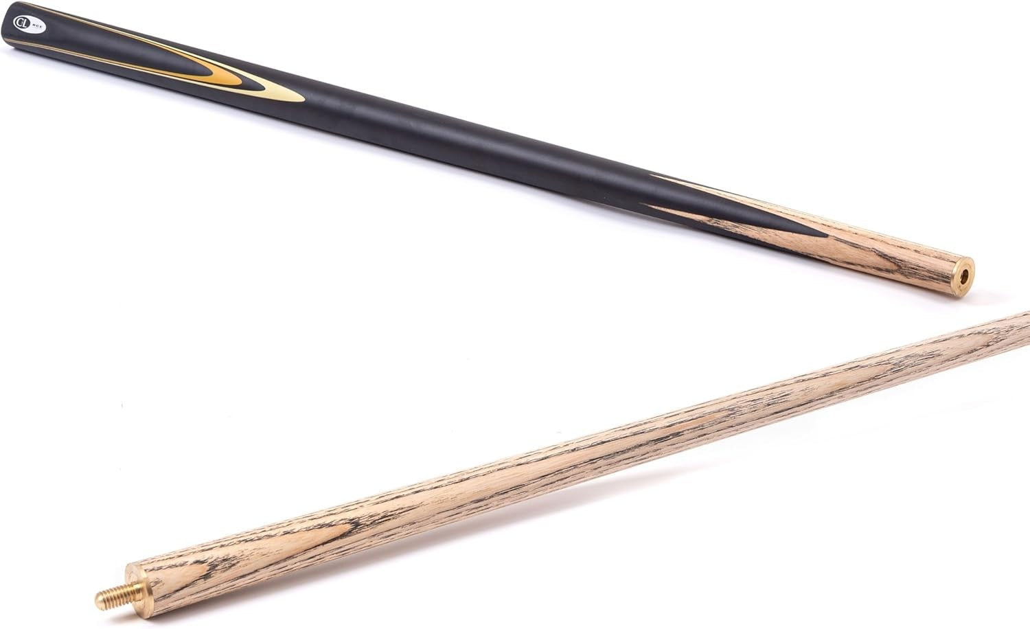 2 Piece Ash Snooker Pool Cue 57in 9.5mm Tip Black Butt Case