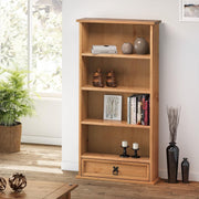 Solid Pine DVD CD Storage Rack 1 Drawer Shelving Unit Wax Finish