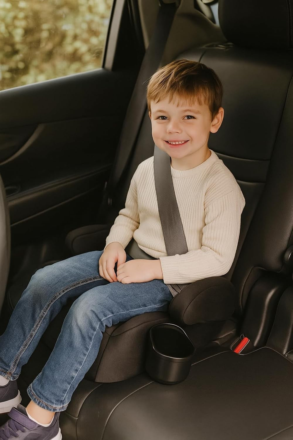 i-Size Booster Seat 125–150cm Cushion Car Seat for Kids 6–12 Years Black
