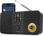 Portable DAB/DAB+ FM Internet Radio with WiFi, Bluetooth & Dual Alarms
