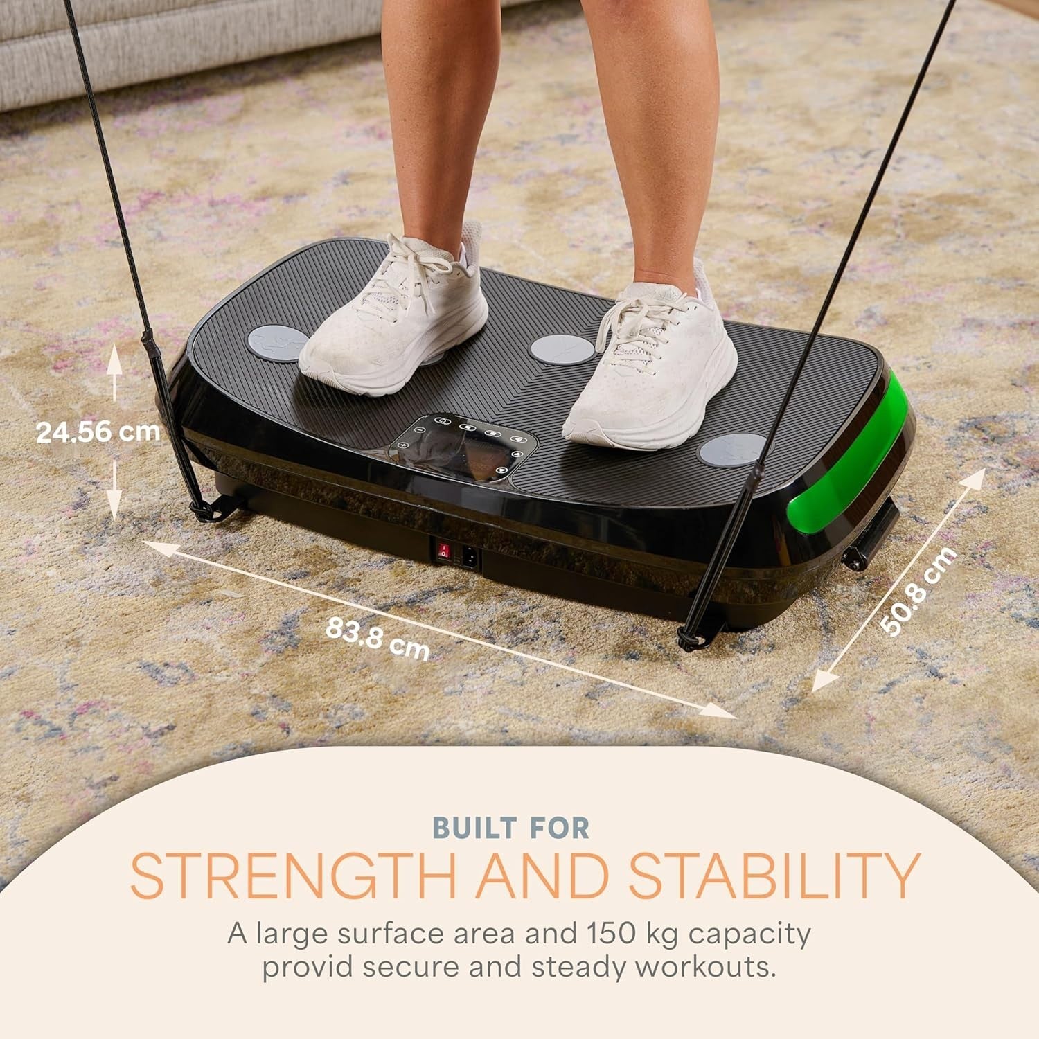 Black 4D Vibration Plate Exercise Machine Triple Motor Full Body Workout