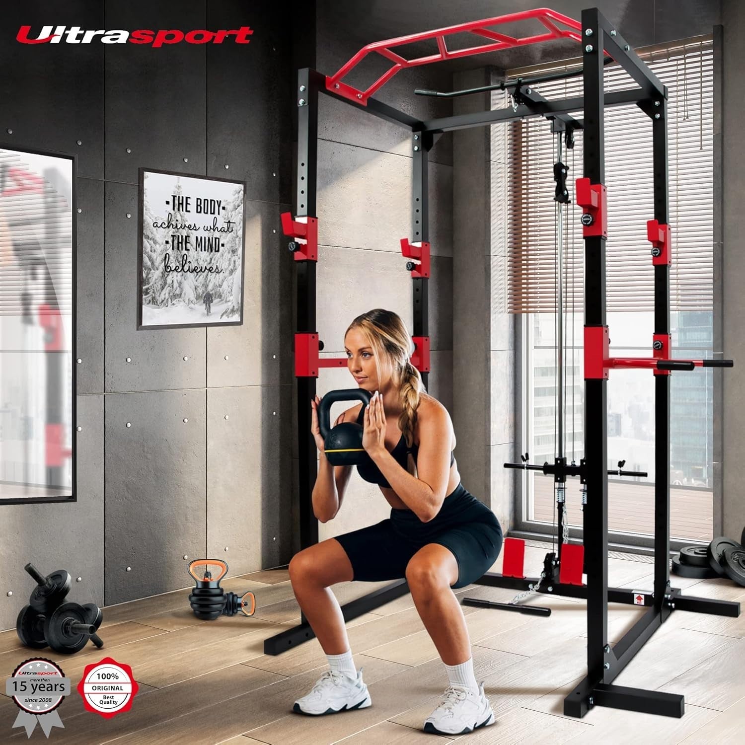 Multifunctional Power Rack with Pulley, Dip & Pull-Up – Home Gym Cage