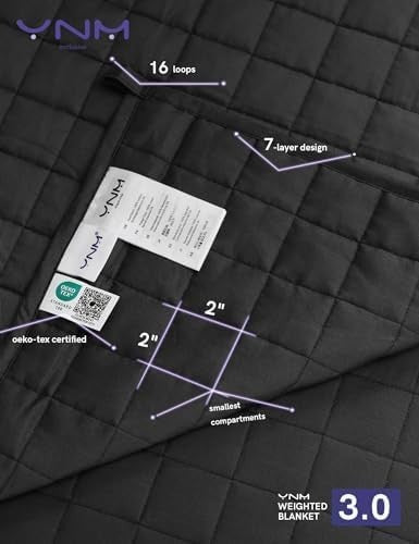 Dark Grey Cotton Weighted Blanket 6.8kg 122x183cm Glass Beads