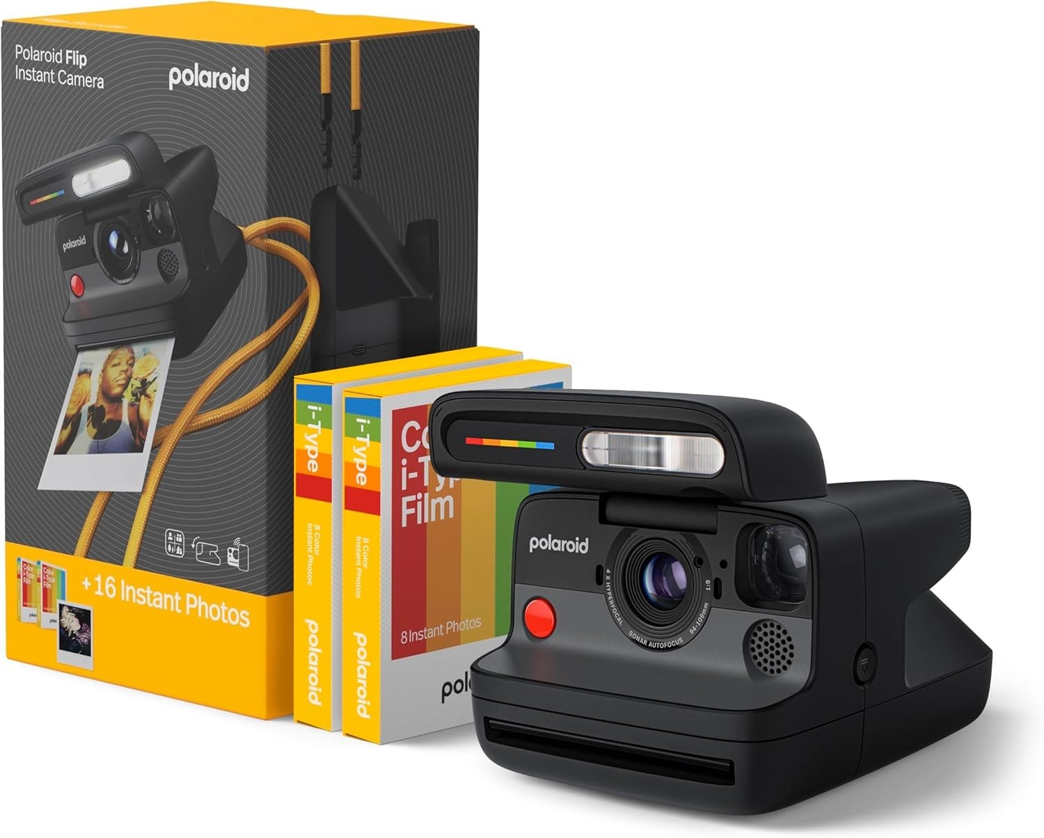 Instant Camera Film Bundle Sonar Autofocus USB-C 16 Photos Included