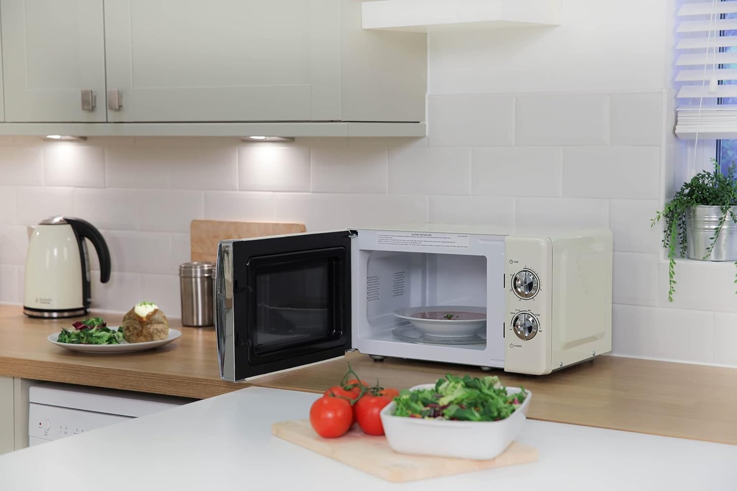 17L 700W Manual Microwave Oven 5 Power Levels Timer Defrost Kitchen