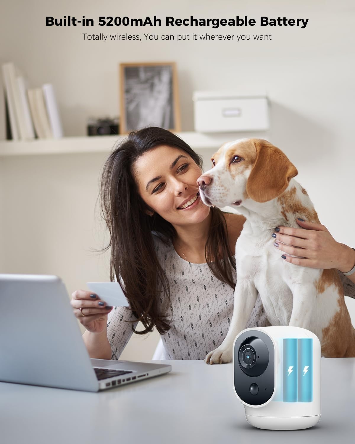 2K Indoor Security Camera Wireless PTZ Battery Baby Pet Monitor WiFi
