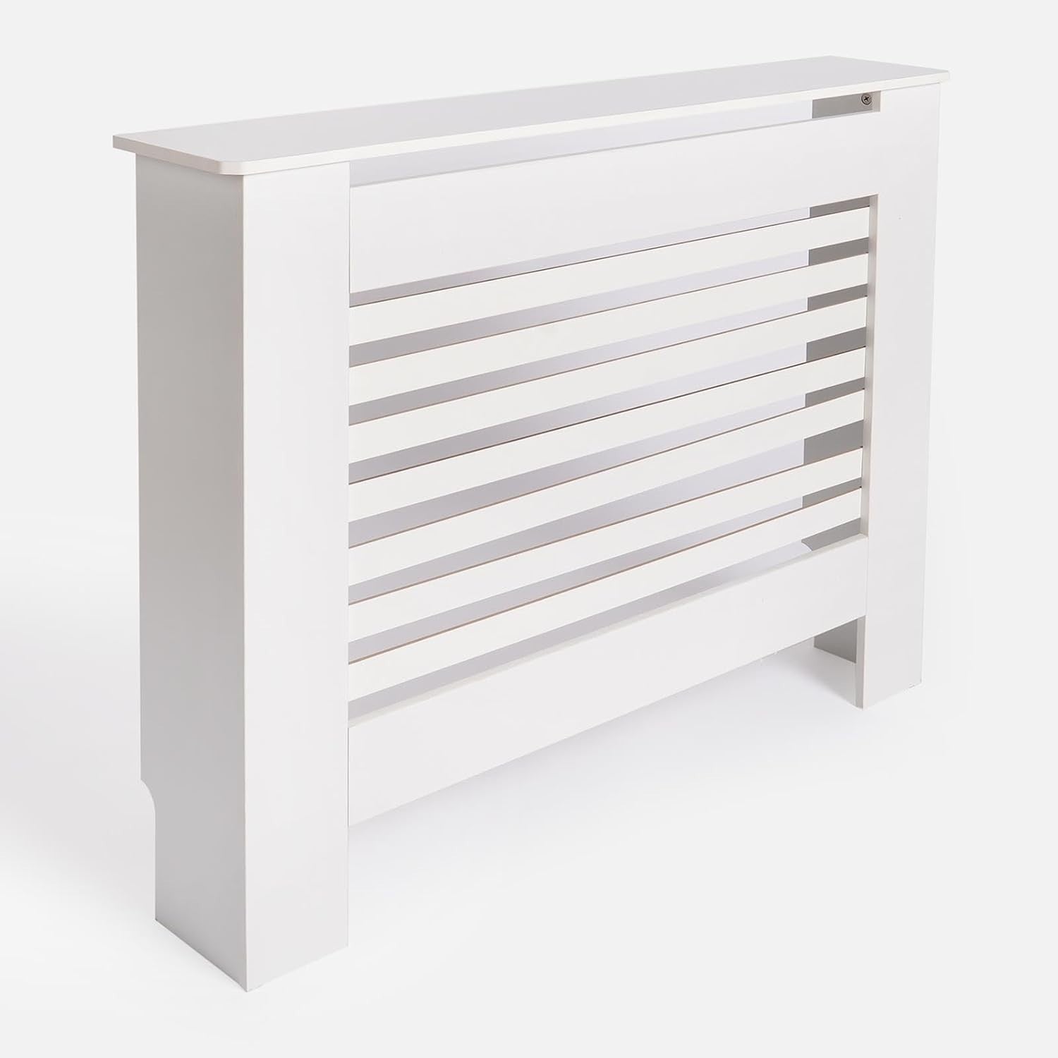 White Radiator Cover Medium MDF Slatted Cabinet – Modern Style