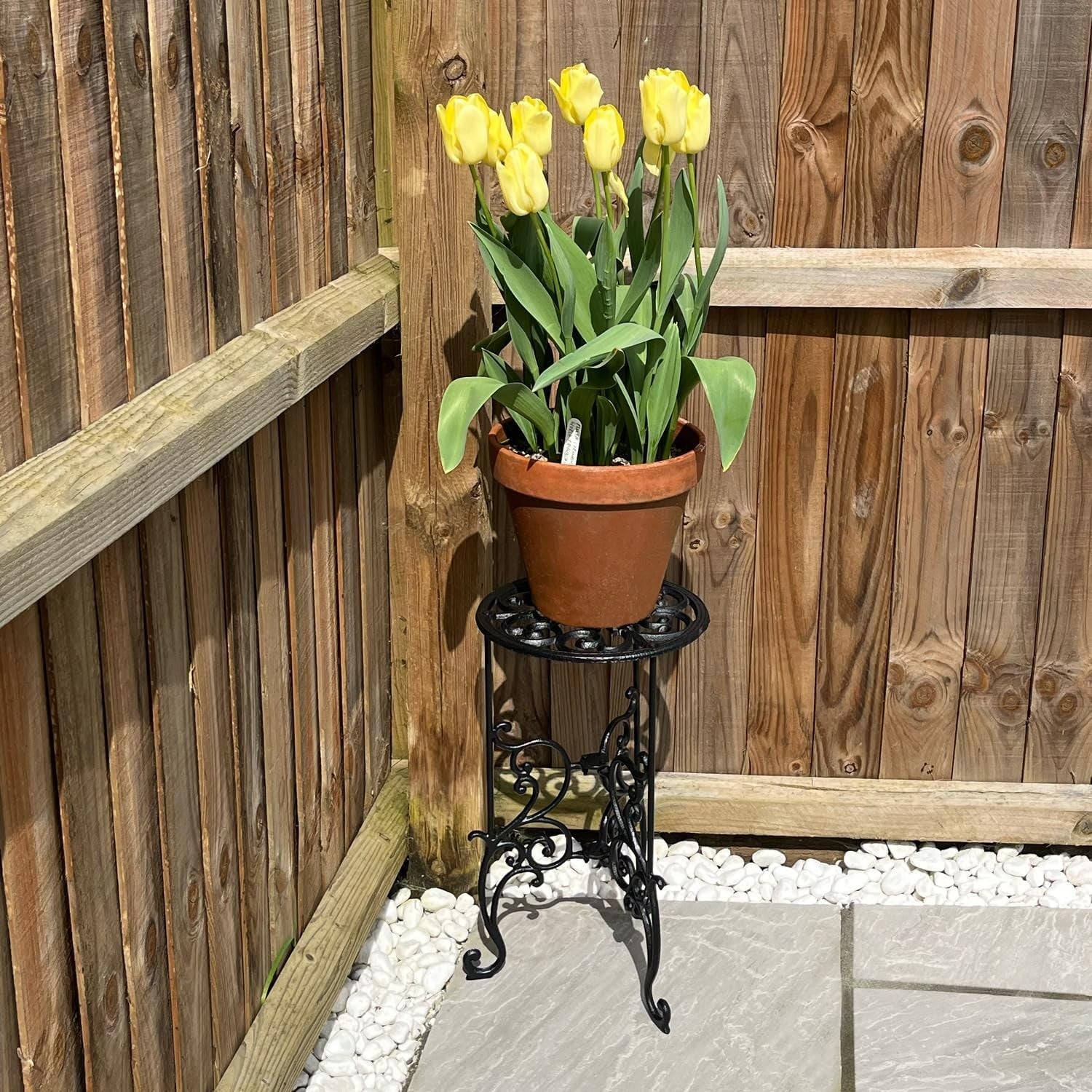 Heavy Duty Cast Iron Plant Stand Indoor Outdoor Flower Pot Display Table Black