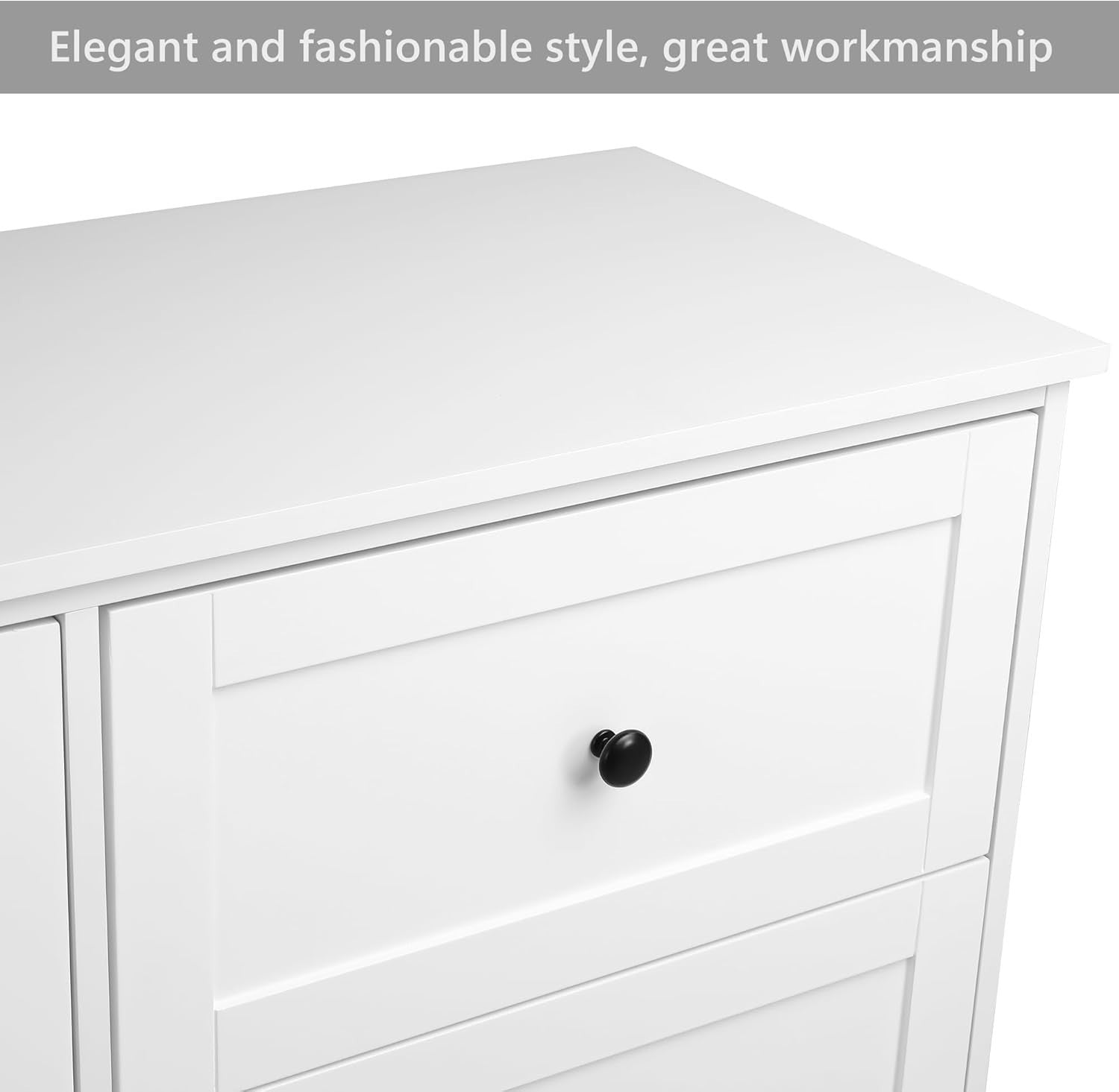 6 Drawer White Wooden Storage Cabinet Chest Sideboard Dresser 108x40x87cm