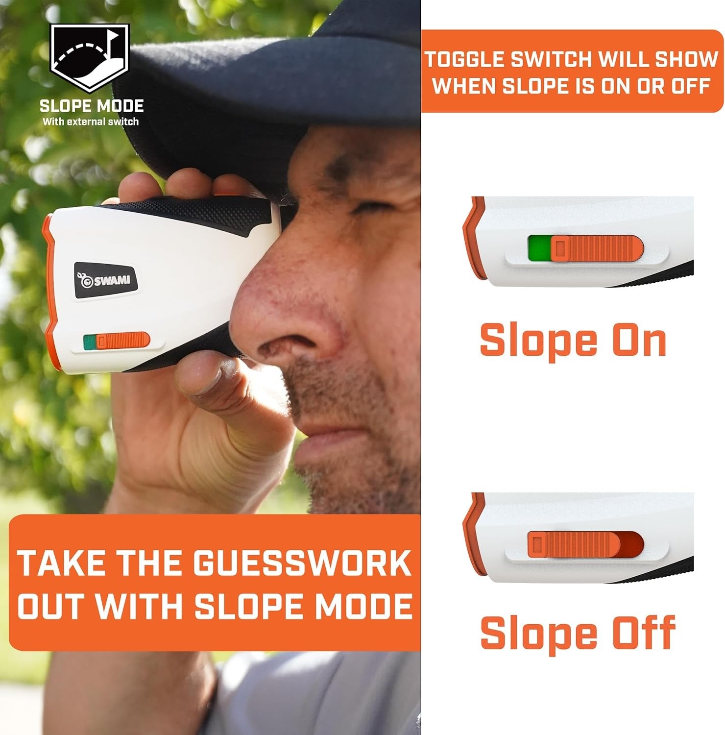 Golf Laser Rangefinder 800 Yards Pin Lock Accurate Distance White Compact
