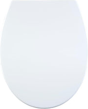 White Oval Toilet Seat Thermoplastic Quick Release Top & Bottom Fix 44.5x37cm