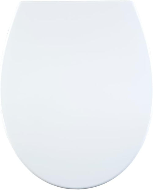 White Oval Toilet Seat Thermoplastic Quick Release Top & Bottom Fix 44.5x37cm