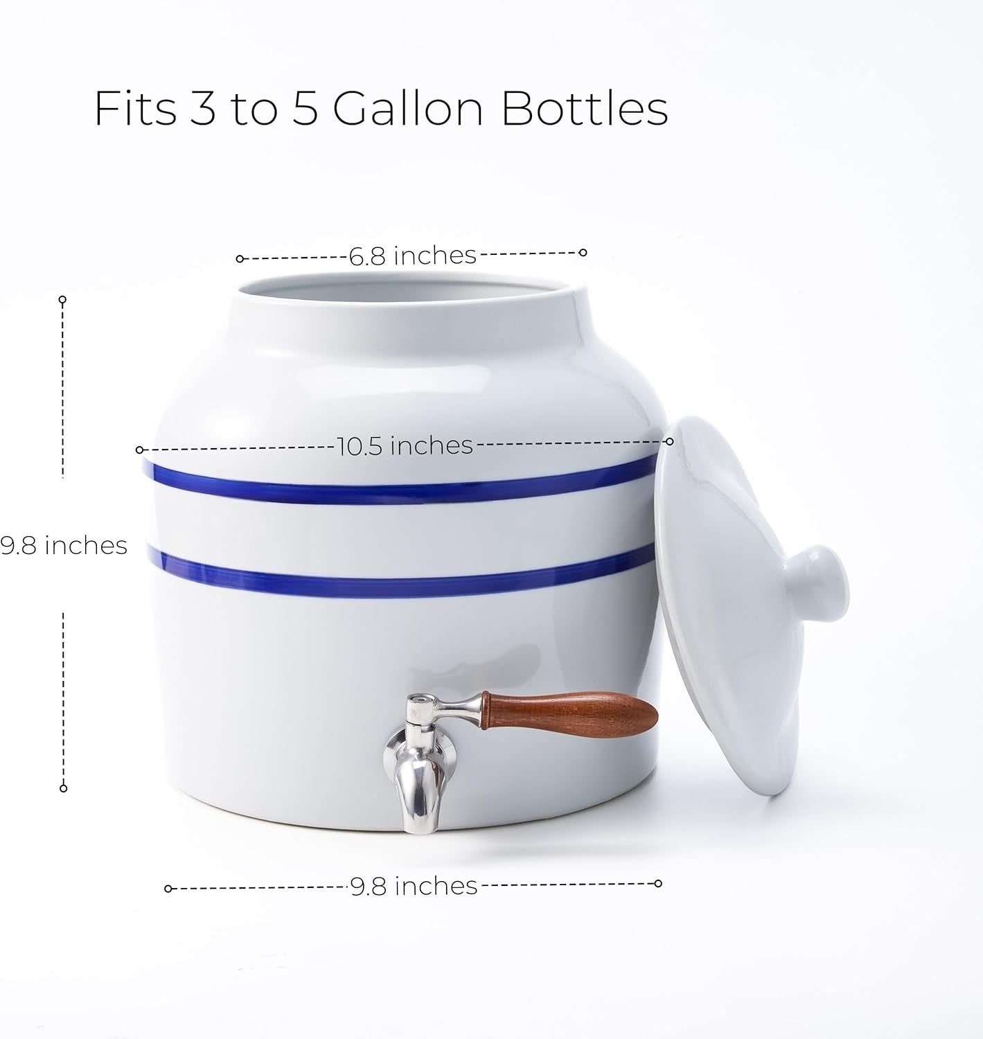 Ceramic Water Dispenser 5 Gallon Stainless Steel Tap Classic Porcelain