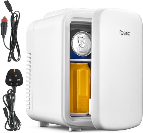 4L Mini Fridge Portable AC/DC Cooler Warmer Bedroom Car Pearlescent White