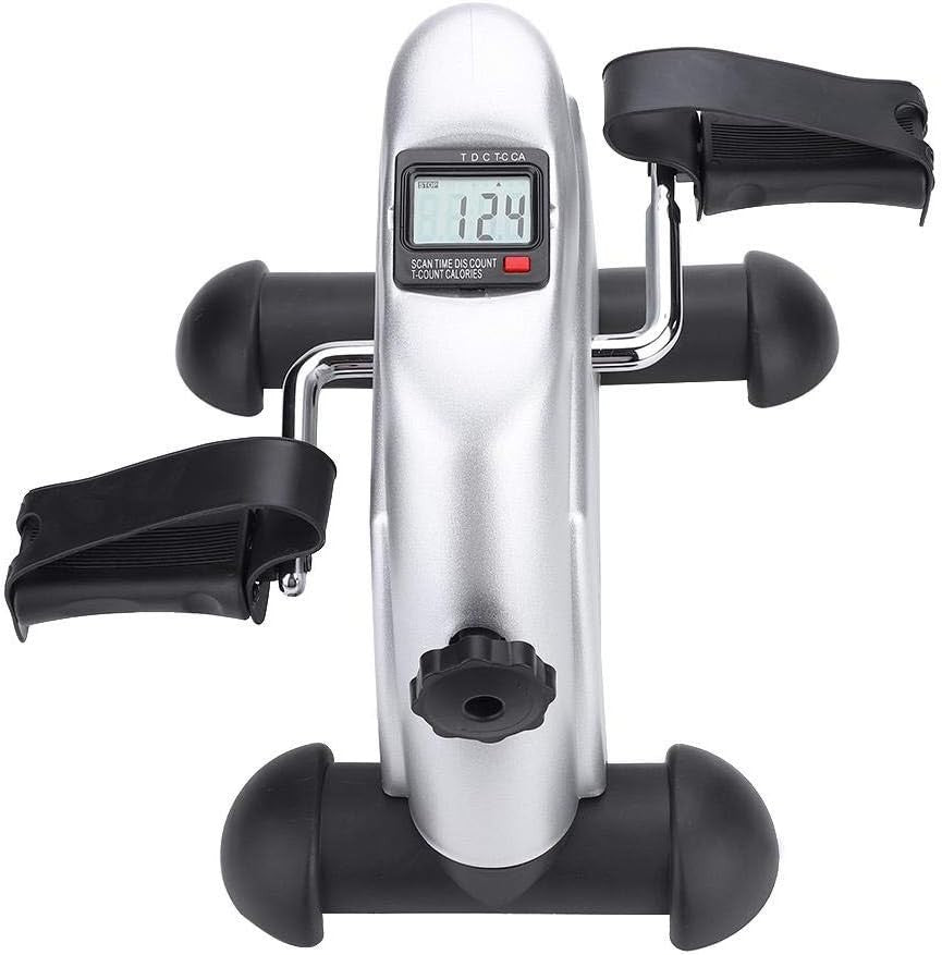 Compact Hand Foot Pedal Trainer Foldable LCD Seated Fitness