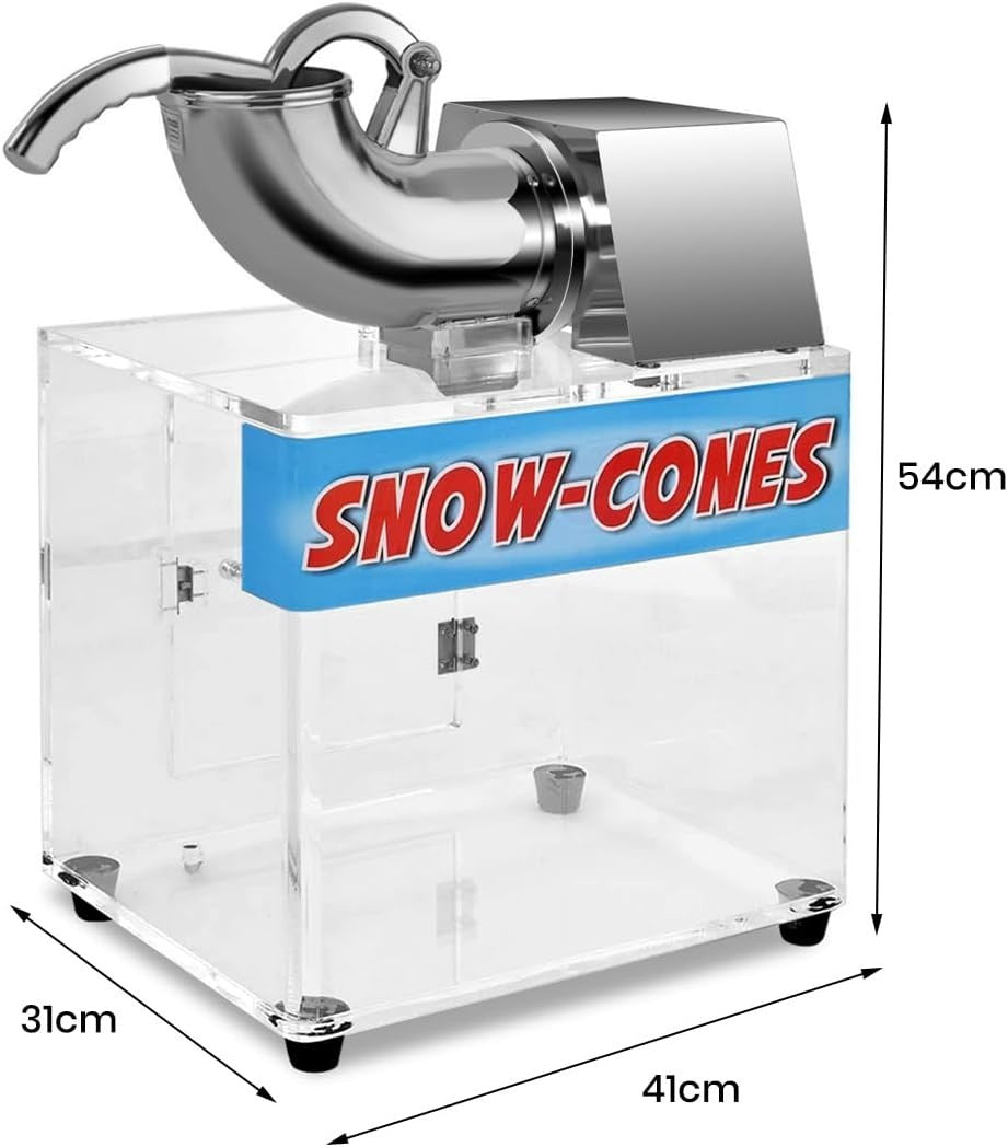 Electric Ice Shaver Snow Cone Machine Stainless Steel 1400RPM Commercial