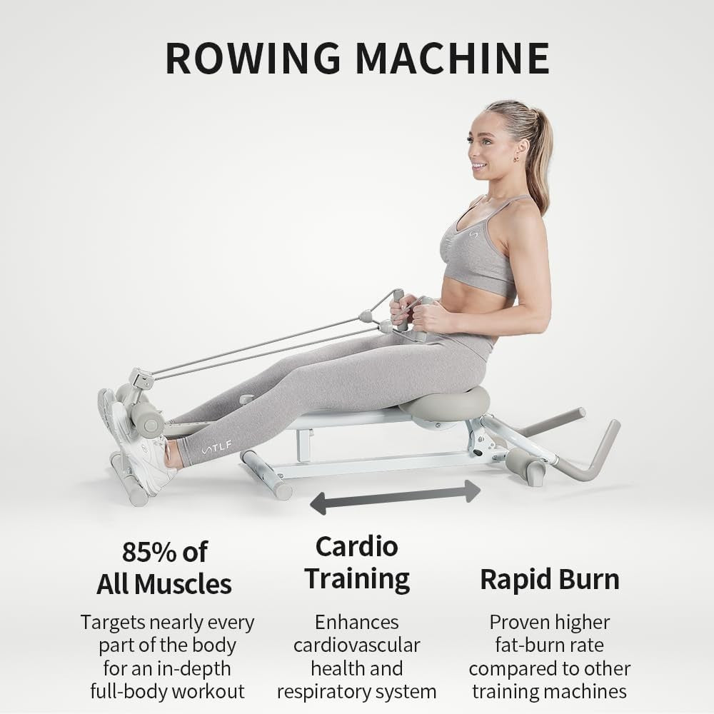 4-in-1 Home Gym Exercise Machine Rowing Ab Glider Leg Press Push Up 110KG