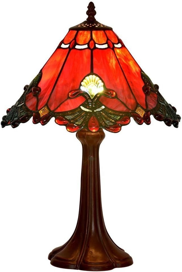 Handmade Baroque Stained Glass Table Lamp 48cm Tall Bedside Light