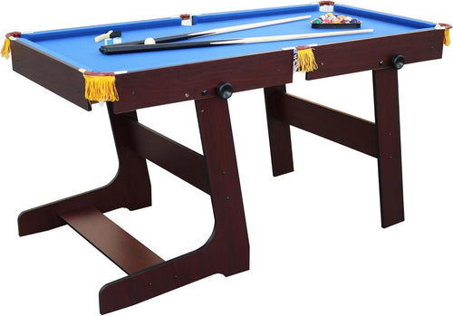 5FT Foldable Pool Table Space Saving Home Billiards No Assembly