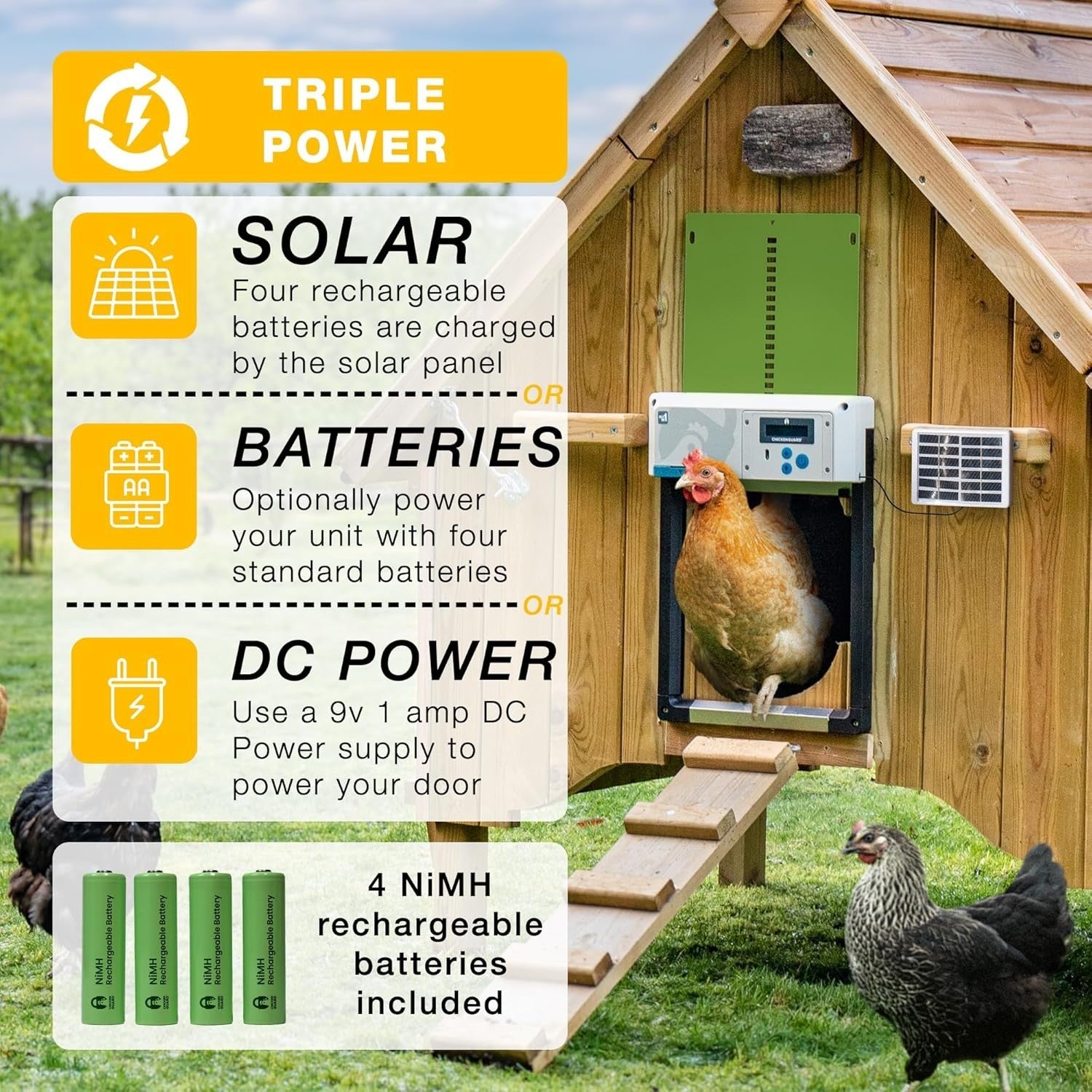 Automatic Chicken Coop Door Solar Timer Winter Mode