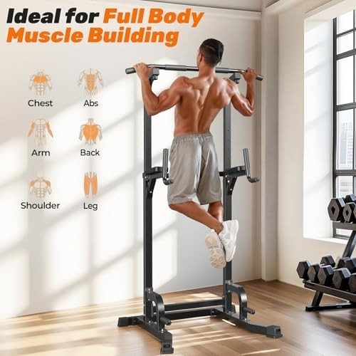 10-in-1 Pull Up Dip Station Power Tower Home Gym 180KG Load Alloy Steel