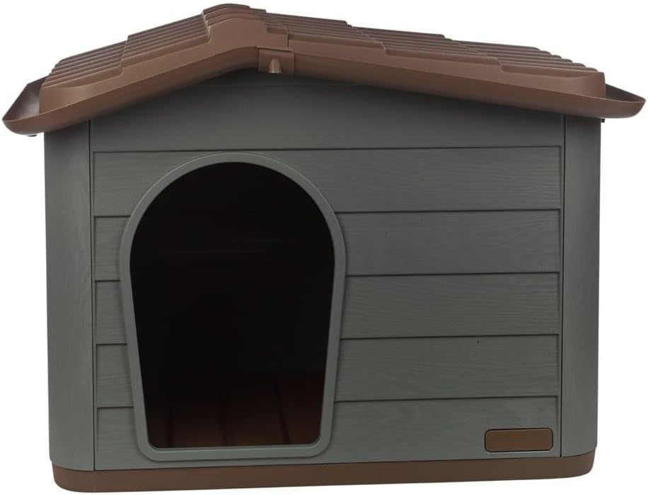 Weather-Resistant Plastic Dog House Medium with Ventilation & Portable Design