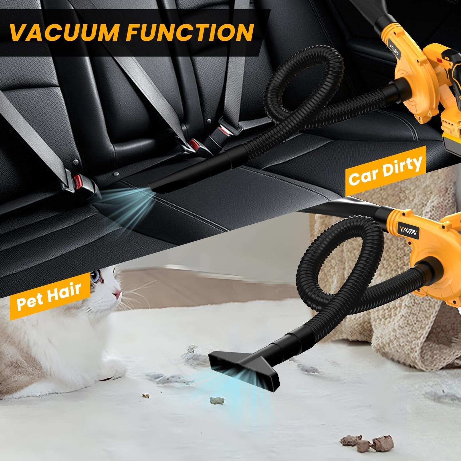 Cordless Leaf Blower 20V Brushless 180MPH 2-in-1 Blower Vacuum Tool Only