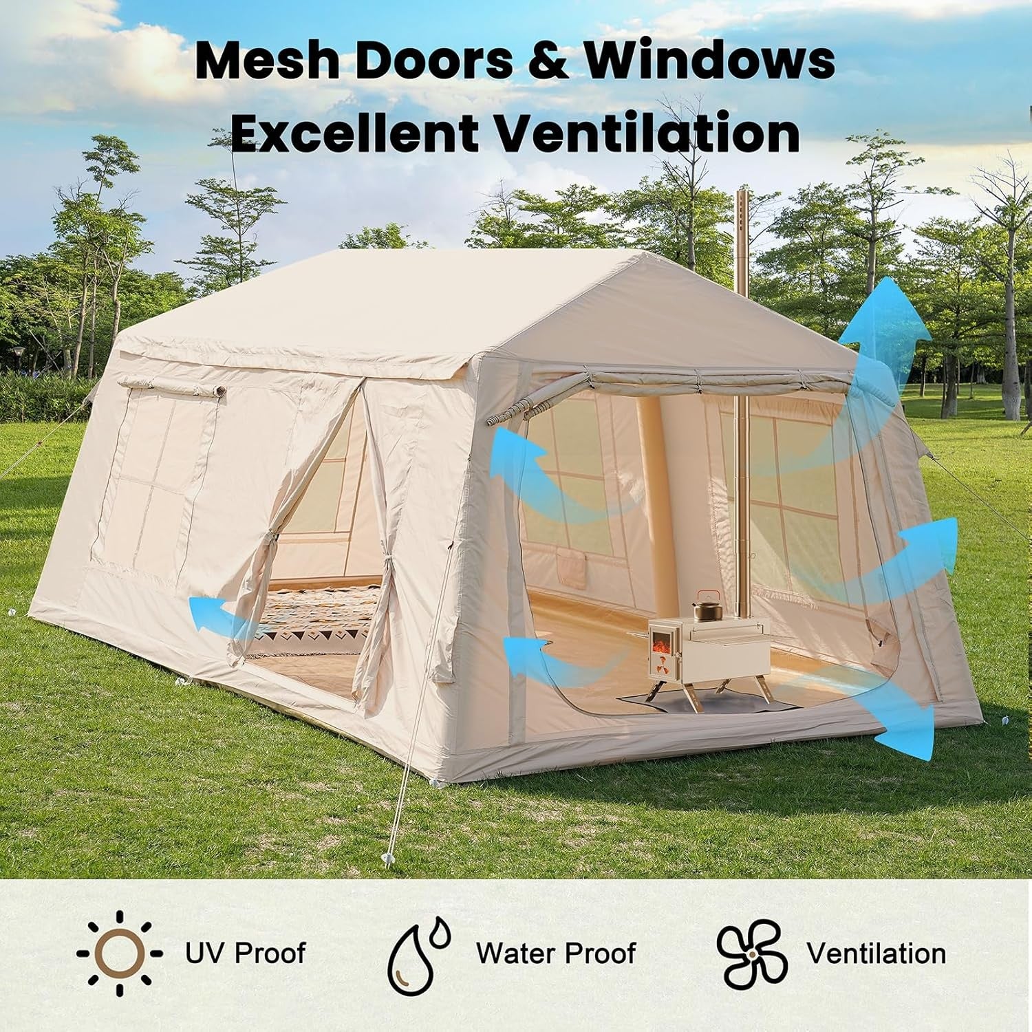 Inflatable Camping 4 Season Waterproof Oxford Air Glamping