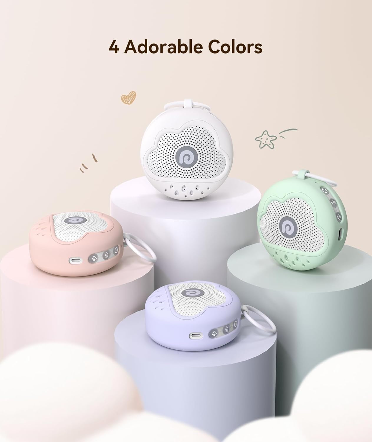 Portable White Noise Machine Baby Safe Silicone Sleep Sound 21 Sounds