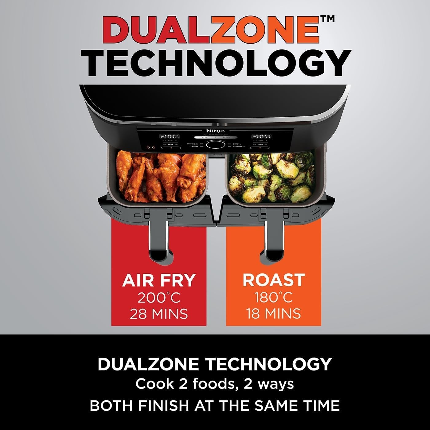 Dual Zone Digital Air Fryer 9.5L | 6-in-1 | Extra-Large Capacity No-Oil Cooking