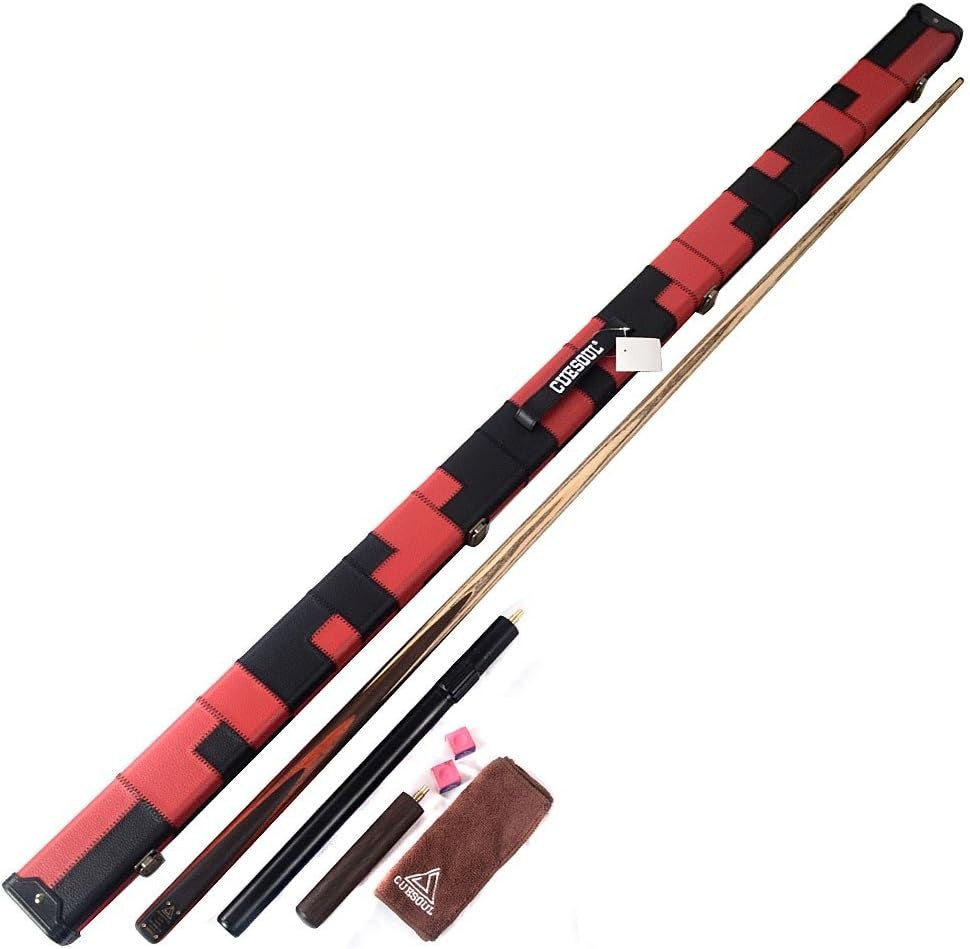 57" 3/4 Joint Snooker Pool Cue 18oz 9.5mm Tip Extensions Case Set
