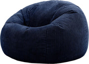 Comfy Navy Blue Bean Bag Chair for Adults | Large Soft Cord Fabric | Relax & Lou
