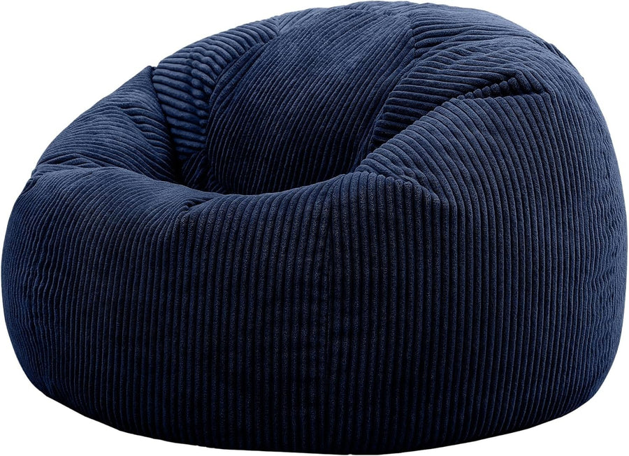 Comfy Navy Blue Bean Bag Chair for Adults | Large Soft Cord Fabric | Relax & Lou