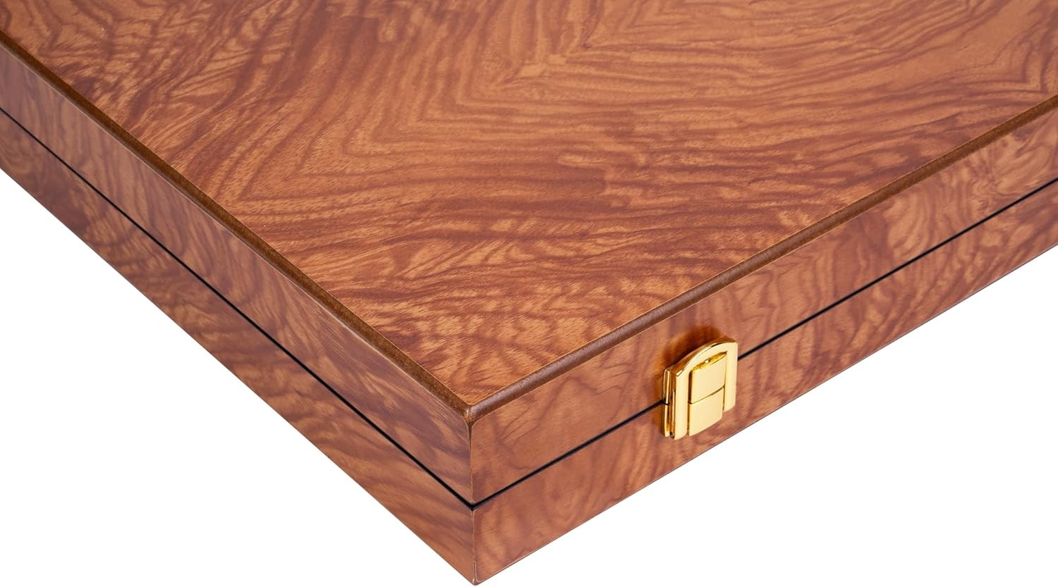 Deluxe 18in Wooden Backgammon Set Folding Luxury Board Game Travel Case