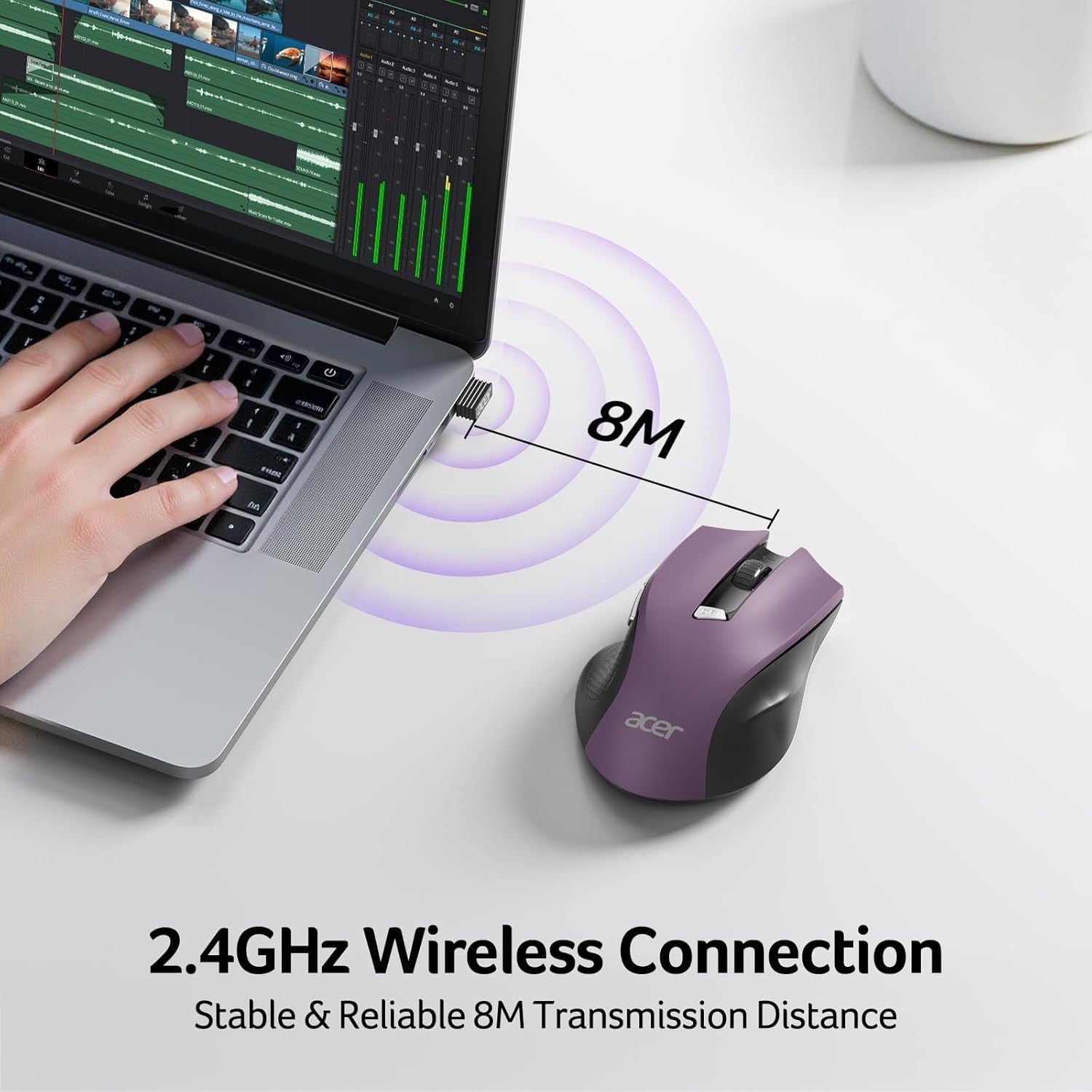 Wireless Ergonomic Mouse 2.4GHz Adjustable DPI 6 Buttons Comfort Grip Laptop