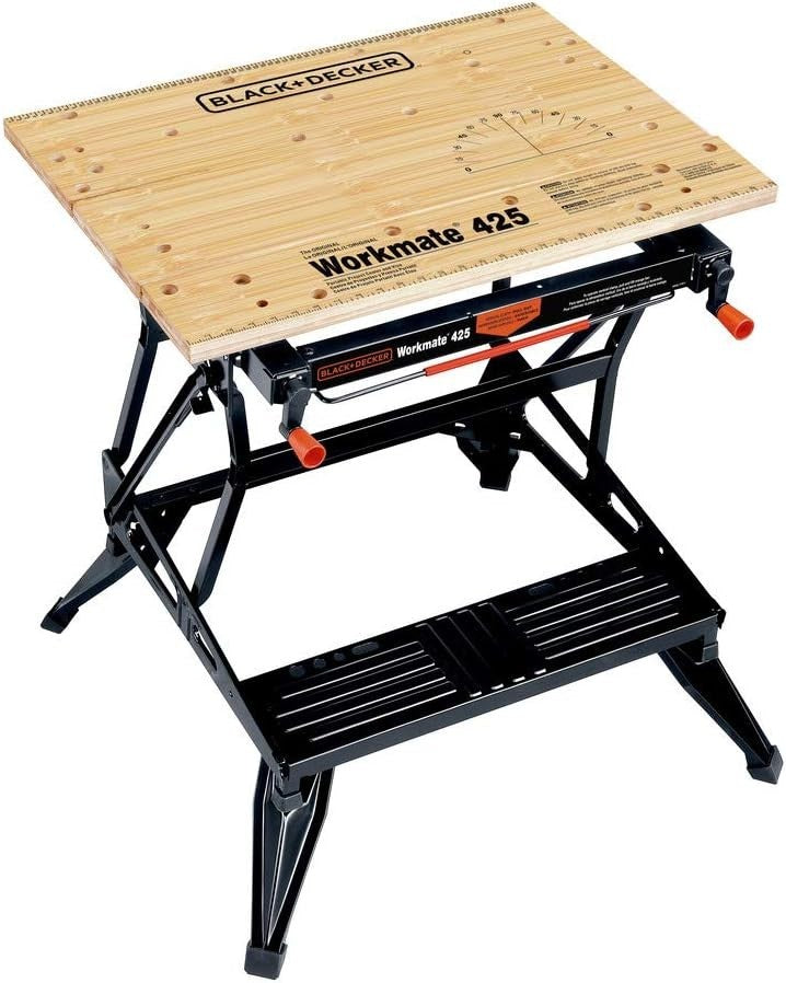 Heavy Duty Folding Workbench 550lb Capacity with One-Hand Clamp & Vertical Jaw