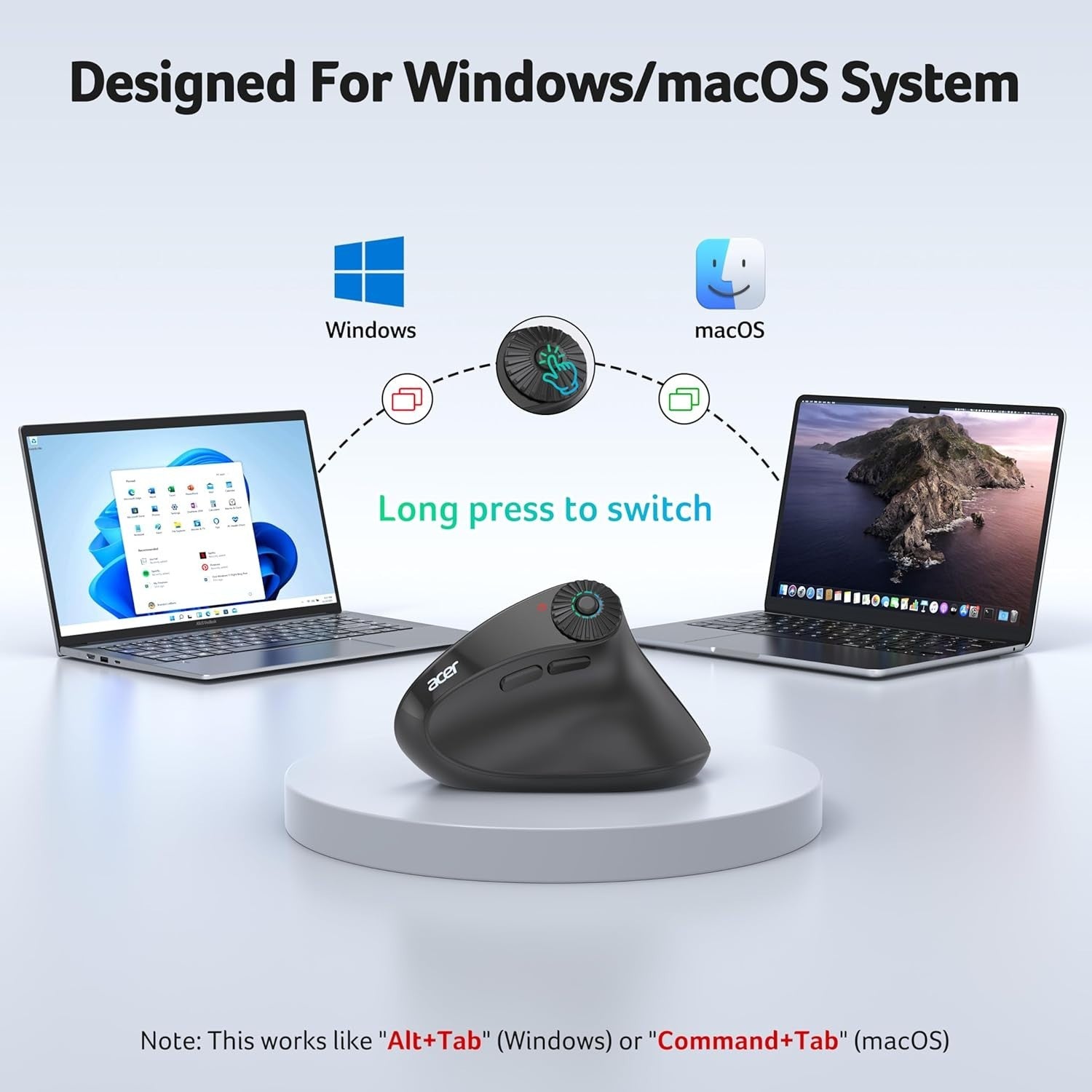 Vertical Ergonomic Wireless Mouse 4000 DPI Bluetooth 8 Buttons